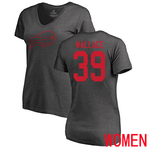 NFL Women Buffalo Bills #39 Levi Wallace Ash One Color T Shirt